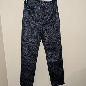NWOT Women's Express Slim super high-rise blue sparkle jeans